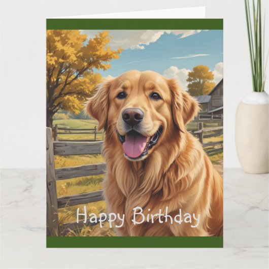 Carte Anniversaire du Golden Retriever (Devant)