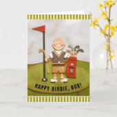 Carte Anniversaire du golf personnalisé (Fleur jaune)