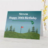 Carte Anniversaire du golf sur mesure (Fleur jaune)