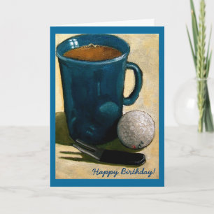 Carte Anniversaire du golfeur : Peinture de Golf Ball, M
