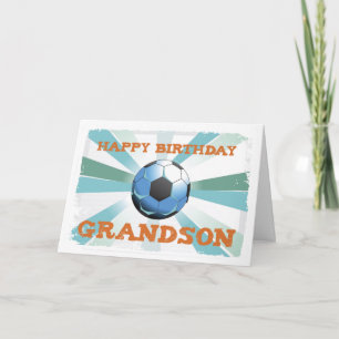 Carte Anniversaire du Grand-Fils de football avec balle,
