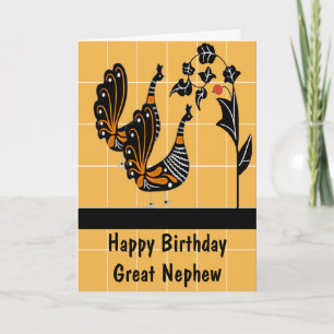 Carte Anniversaire du Grand Nephew avec Peacocks