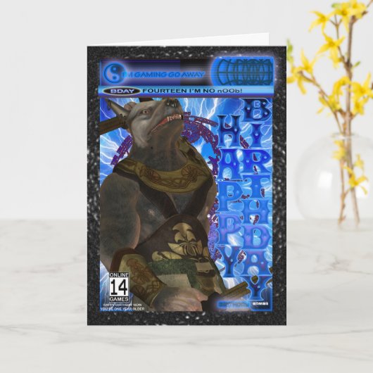 Carte Anniversaire du jeu d'ordinateur (Fleur jaune)