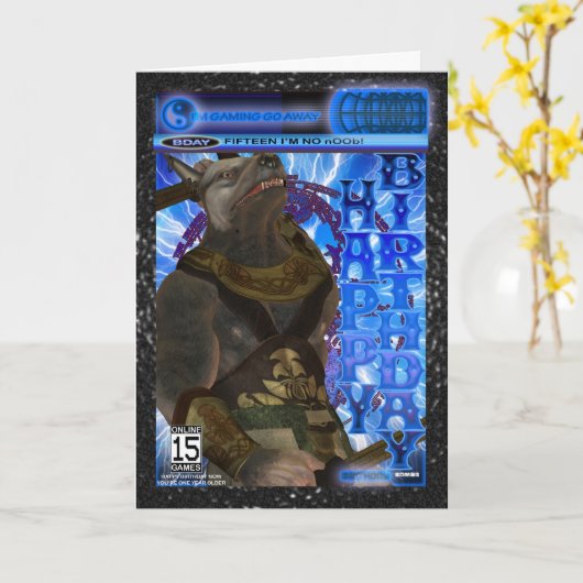 Carte Anniversaire du jeu d'ordinateur (Fleur jaune)