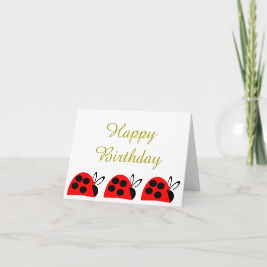 Carte Anniversaire du joli Red Ladybug (Devant)