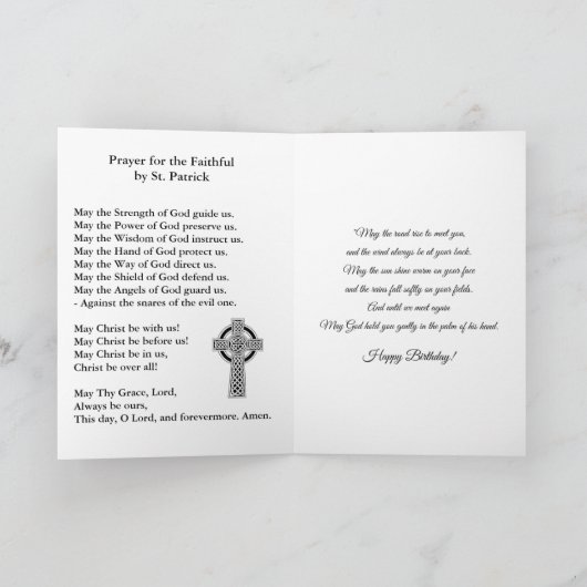 Carte Anniversaire du jour de St Patrick (Intérieur)