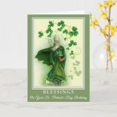 Carte Anniversaire du jour de St Patrick (Fleur jaune)
