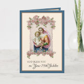 Carte Anniversaire du jubilé catholique Vierge Marie Ros (Devant)