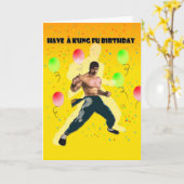 Carte anniversaire du kung fu (Fleur jaune)
