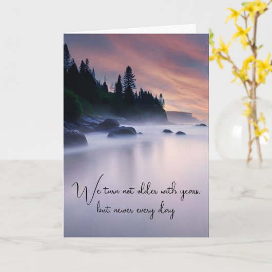 Carte Anniversaire du lac Mist (Fleur jaune)