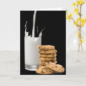 Carte Anniversaire du lait et des biscuits (Fleur jaune)