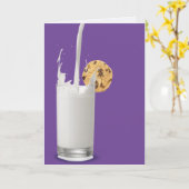 Carte anniversaire du lait et du biscuit (Fleur jaune)