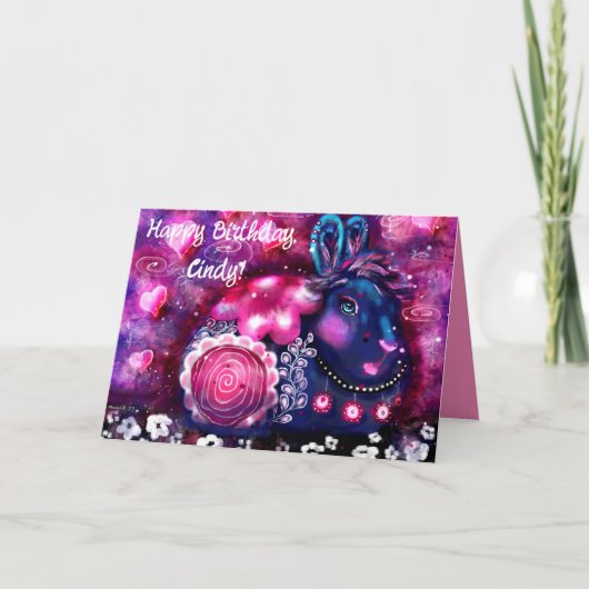 Carte Anniversaire du lapin géant (Devant)