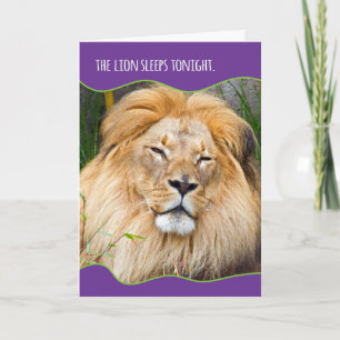 Carte Anniversaire du lion endormi