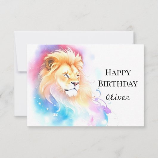 Carte Anniversaire du lion sauvage (Devant)