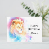 Carte Anniversaire du lion sauvage (Debout devant)