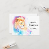 Carte Anniversaire du lion sauvage (Devant/Arrière en situation)
