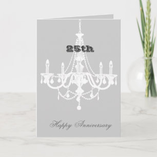 Carte Anniversaire du lustre blanc et gris chic