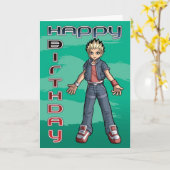 Carte Anniversaire du Manga Dude (Fleur jaune)