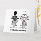 Carte Anniversaire du Mariage de motocyclette personnali (Fleur jaune)