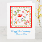 Carte Anniversaire du mariage de mouchoirs portugais (Fleur jaune)