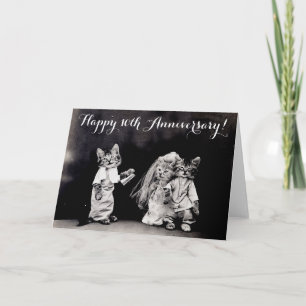 Carte Anniversaire du Mariage des chats Vintages mignons