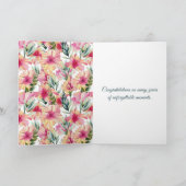 Carte Anniversaire du Mariage d'Hibiscus rose (Intérieur)