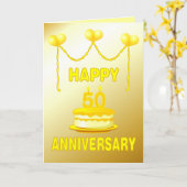 Carte Anniversaire du Mariage d'or (Fleur jaune)