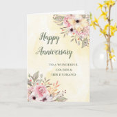 Carte Anniversaire du Mariage du printemps Cousin et son (Fleur jaune)