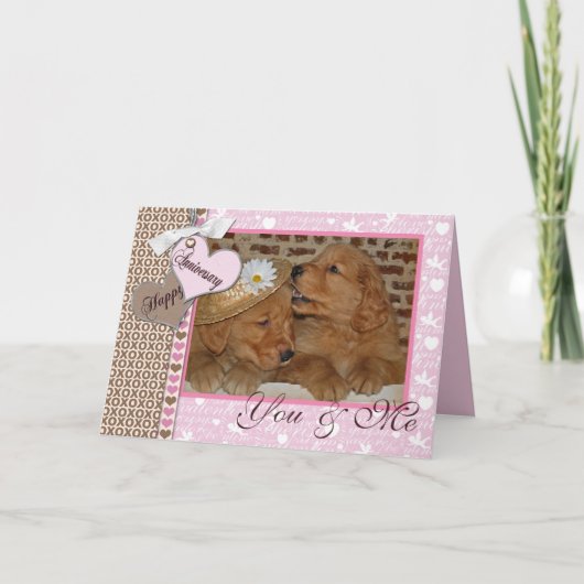 Carte Anniversaire du mariage Golden Retriever (Devant)