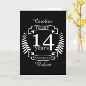 Carte anniversaire du mariage ivoirien 14 ans (Fleur jaune)