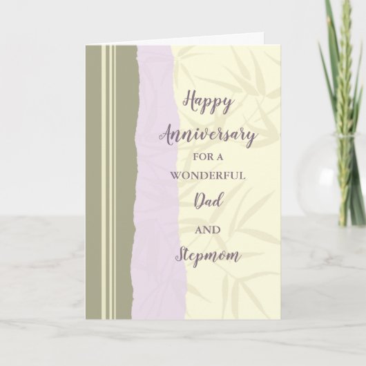 Carte Anniversaire du Mariage papa et StepMom (Devant)