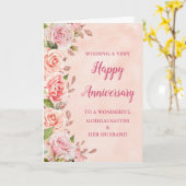 Carte Anniversaire du Mariage rose Godgirl & Husband (Fleur jaune)