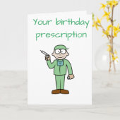 CARTE *ANNIVERSAIRE DU MÉDECIN * DOUBLE DOSE DE PLAISIR  (Fleur jaune)