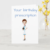 CARTE ANNIVERSAIRE DU MÉDECIN SOUHAITEZ *DOUBLE DOSE DE  (Fleur jaune)