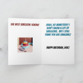 Carte Anniversaire du meilleur chirurgien (Intérieur)