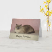 Carte Anniversaire du Meow du chat (Fleur jaune)