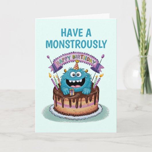 Carte Anniversaire du mignon Monster (Devant)