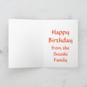 Carte Anniversaire du Monogramme Suzuki (Intérieur)