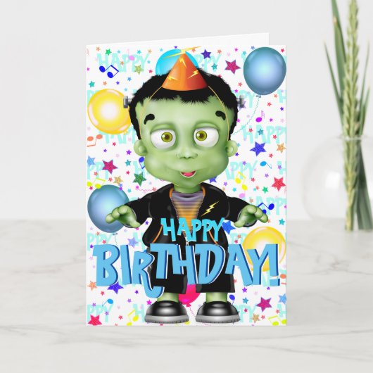 Carte Anniversaire du Monstre de Cute Frankenstein (Devant)