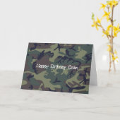 Carte Anniversaire du Motif de la chasse Camo (Fleur jaune)