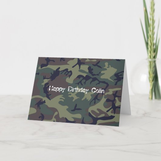 Carte Anniversaire du Motif de la chasse Camo (Devant)