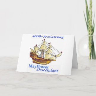 Carte Anniversaire du navire à voile Descendant Mayflowe