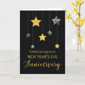 Carte Anniversaire du nouvel an Eve Star Shine Gold (Fleur jaune)