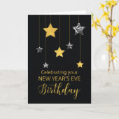 Carte Anniversaire du Nouvel An Star Shine Gold (Fleur jaune)