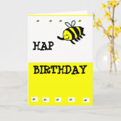 Carte Anniversaire du PAH "BEE" (Fleur jaune)