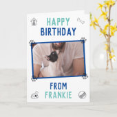 Carte Anniversaire du Papa Bouledogue Français (Fleur jaune)