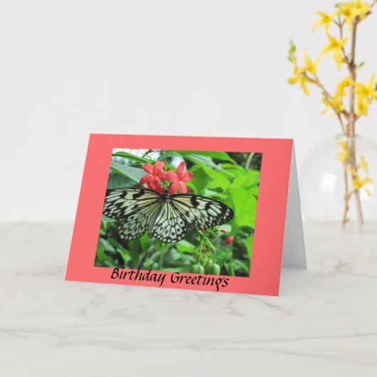 Carte Anniversaire du papillon (Fleur jaune)