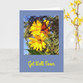 Carte Anniversaire du papillon (Fleur jaune)