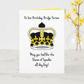 Carte Anniversaire du partenaire du pont_Reine des pique (Fleur jaune)